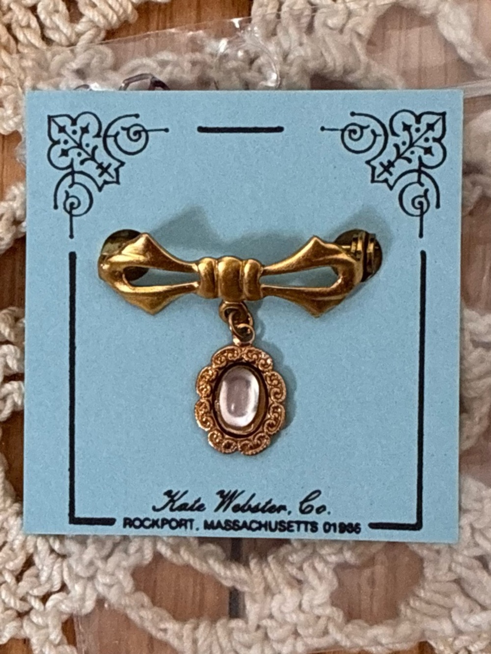 New Vintage Jewelry for Dolls by Kate Webster, Doll Brooch, 1990’s